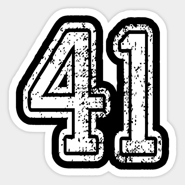 Number 33 Grungy in white Sticker by Sterling